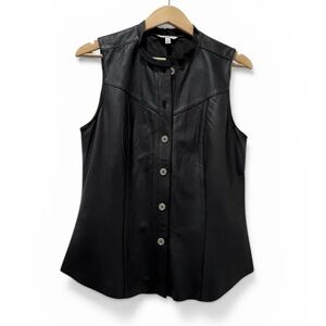 Joie Leather Sleeves Shirt